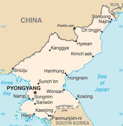 Mapa da Coreia do Norte