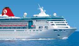 Viso externa do navio de cruzeiro Empress da Pullmantur Cruises