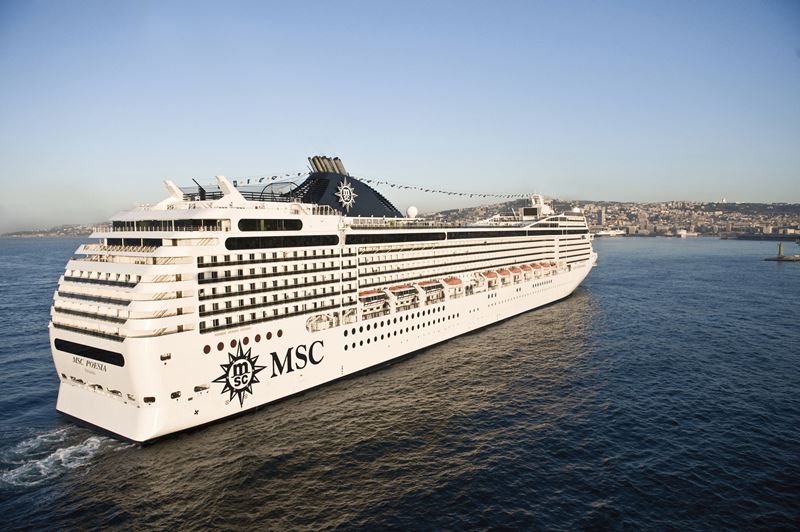 Viso externa do navio de cruzeiro MSC Poesia da MSC Cruzeiros