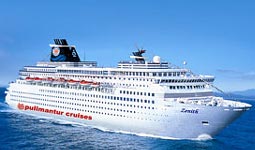 Viso externa do navio de cruzeiro Zenith da Pullmantur Cruises