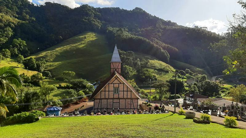 Igreja Luterana Ribeiro Liberdade - Benedito Novo - Vale Europeu Catarinense - Estado de Santa Catarina - Regio Sul - Brasil