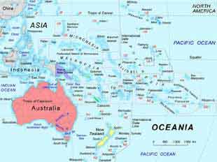 Mapa da Oceania