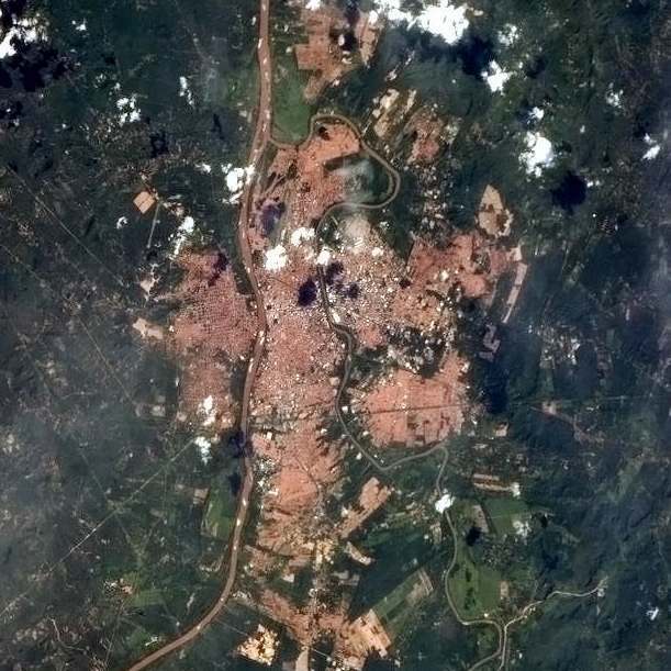 RIDE da Grande Teresina vista pela Estao Espacial Internacional (EEI). Ao lado esquerdo est a cidade maranhense de Timon. Fotos: NASA/Chris Hadfield