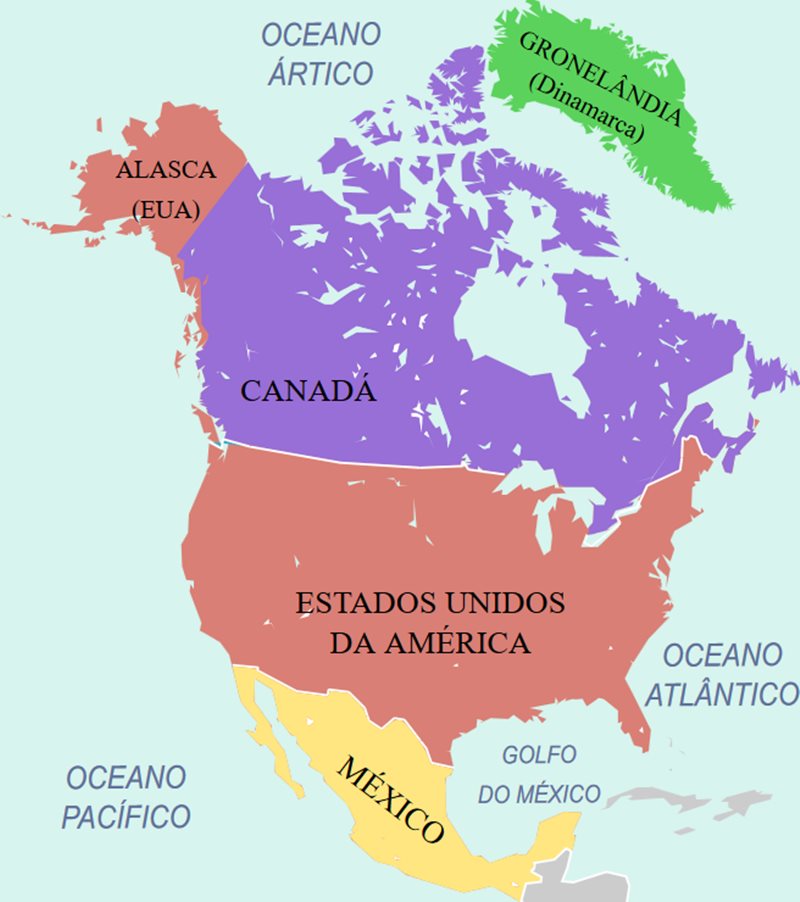 Mapa da Amrica do Norte - Por: Fsolda