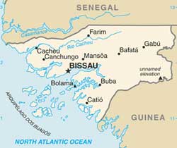 Mapa da Guin-Bissau