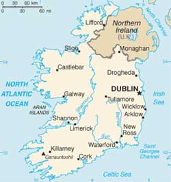 Mapa da Irlanda