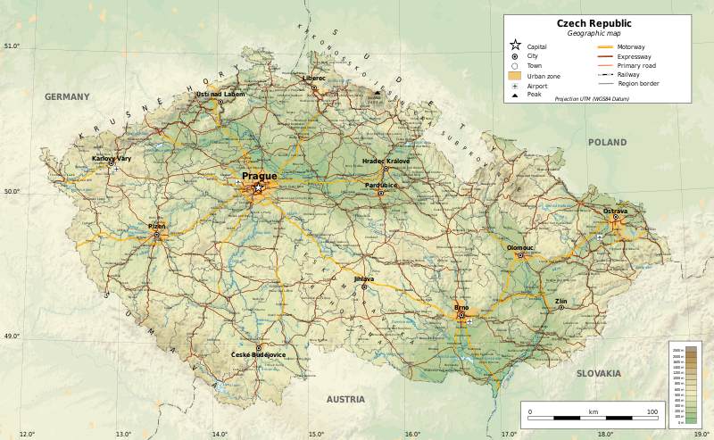 Mapa da Repblica Tcheca - Imagem: Ikonact